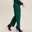 Pantalon large ceinturé vert femme