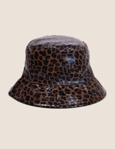 Chapeau doubl&eacute; marron femme