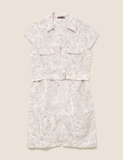 Robe droite zipp&eacute;e gris femme