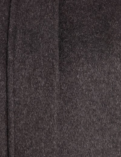Manteau col montant doubl&eacute; gris fonc&eacute; femme