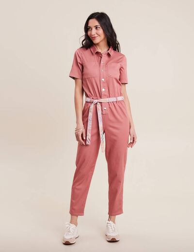 Combinaison pantalon réversible orange corail femme