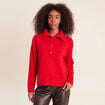 Pull col camionneur rouge femme