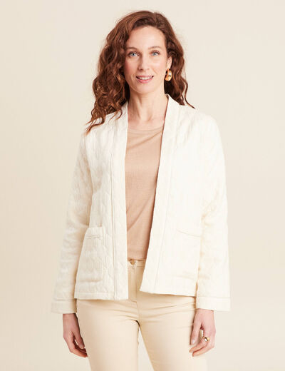 Veste matelassée ecru femme