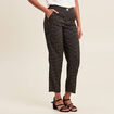 Pantalon flou taille bascul&eacute;e vert kaki femme