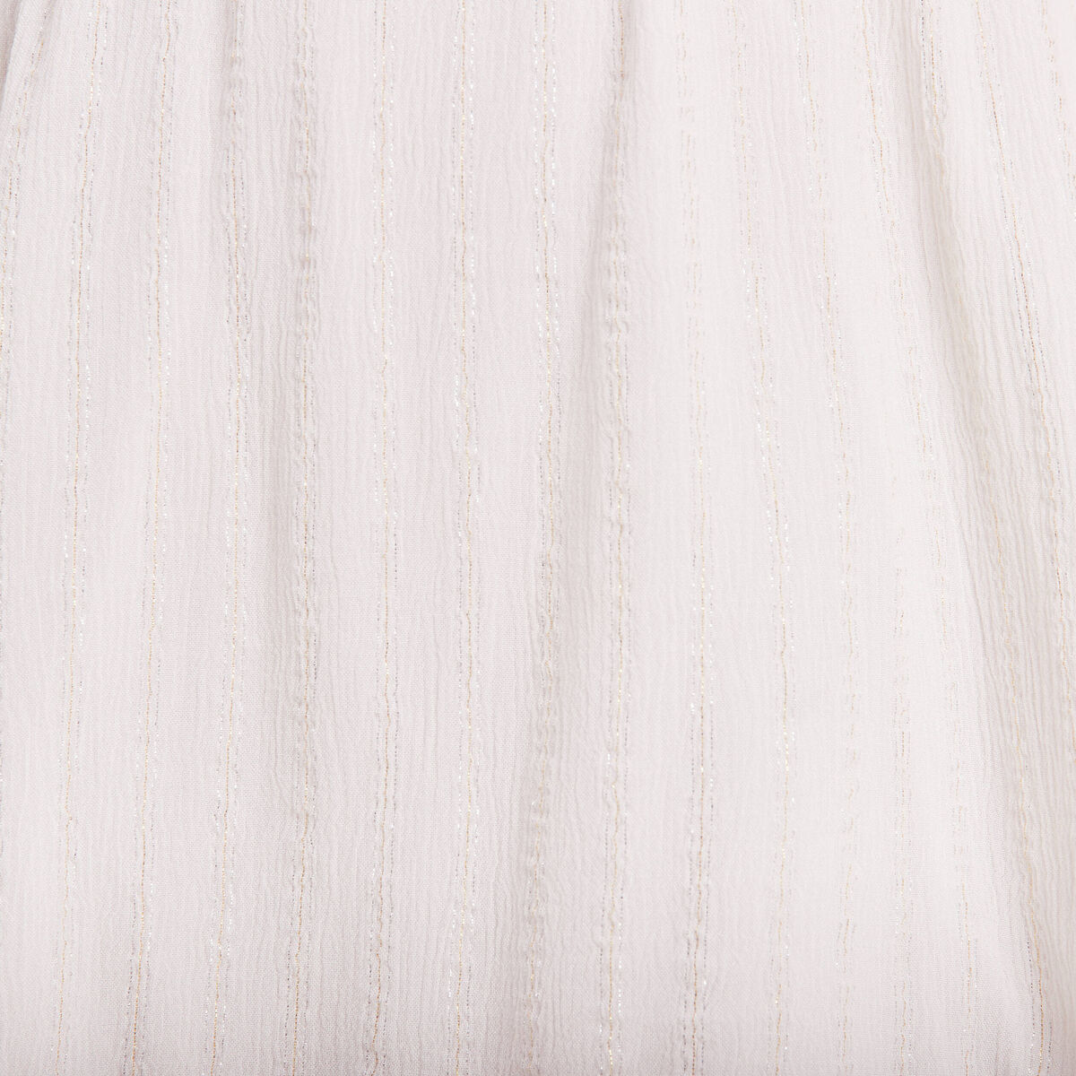 Robe droite fluide smockée ecru femme