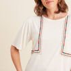 T-shirt manches courtes brodé ecru femme