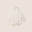 Chemise ample manches 3/4 beige femme