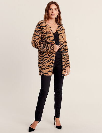 Gilet manches longues camel femme