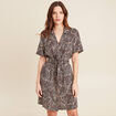 Robe droite ceinturée noir femme