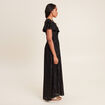 Robe longue droite fluide noir femme