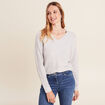 Pull manches longues gris clair femme