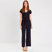 Combinaison pantalon ceinturée noir femme