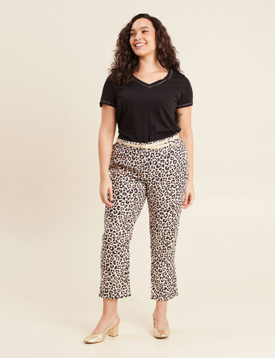 Pantalon à ceinture sable femme