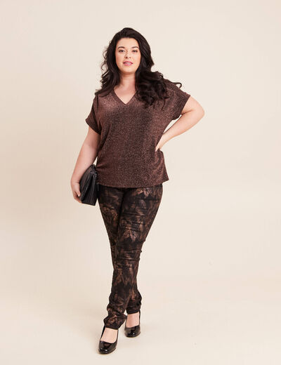 Pantalon ajust&eacute; noir femme