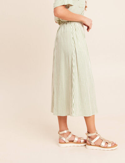 Jupe longue &eacute;vas&eacute;e blanc femme