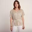 T-shirt manches courtes beige femme