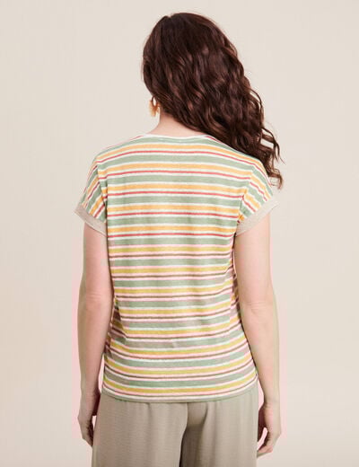 T-shirt manches courtes beige femme