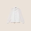 Chemise ample voile doubl&eacute;e col chemise ecru femme