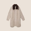 Gilet droit long col chemise beige femme