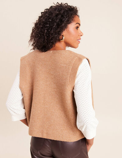 Gilet sans manches marron femme