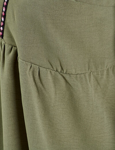 T-shirt manches longues vert kaki femme