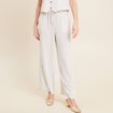 Pantalon large taille haute gris foncé femme