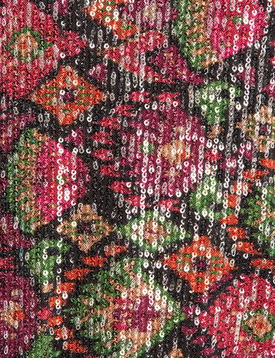 Robe évasée sequins multicolore femme