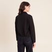 Veste courte droite manches longues noir femme