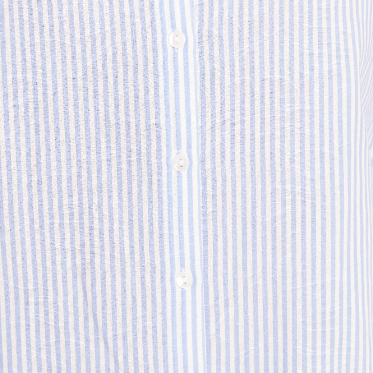 Chemise col montant manches 3/4 bleu femme