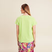 T-shirt tresse manches courtes vert anis femme
