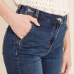 Pantacourt droit en jean denim brut femme