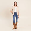 Gilet col rond couleur or femme