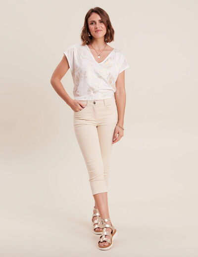 T-shirt manches courtes blanc femme
