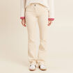 Pantalon léger bootcut taille basculée ivoire femme