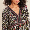 Robe &eacute;vas&eacute;e fluide noir femme