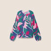 Pull col tunisien bleu femme