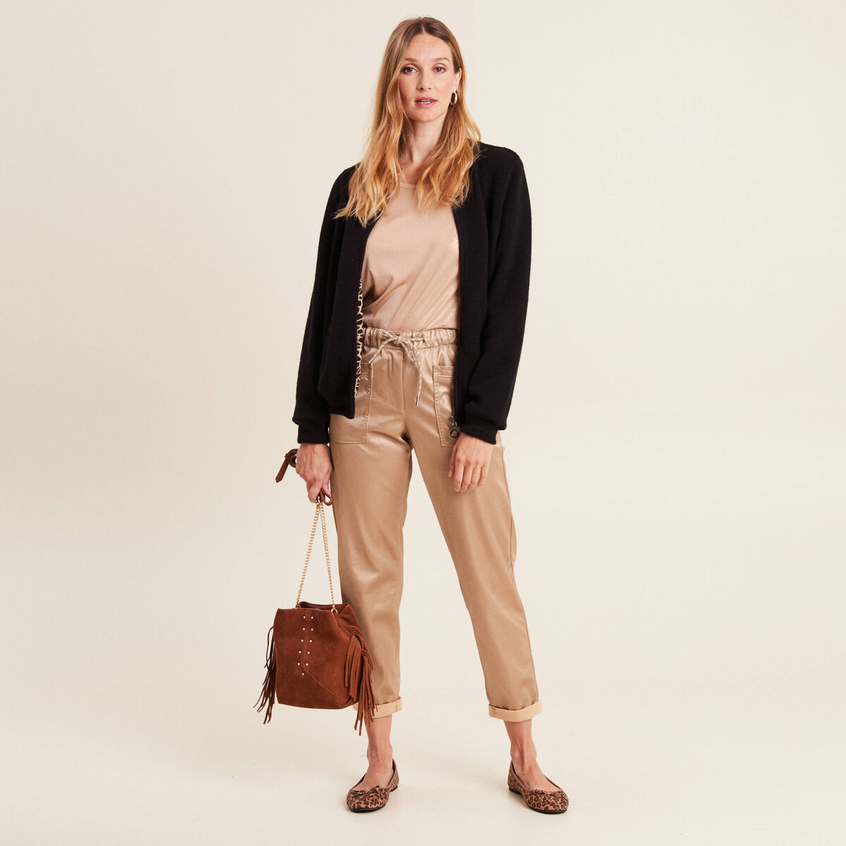 Gilet réversible manches longues noir femme