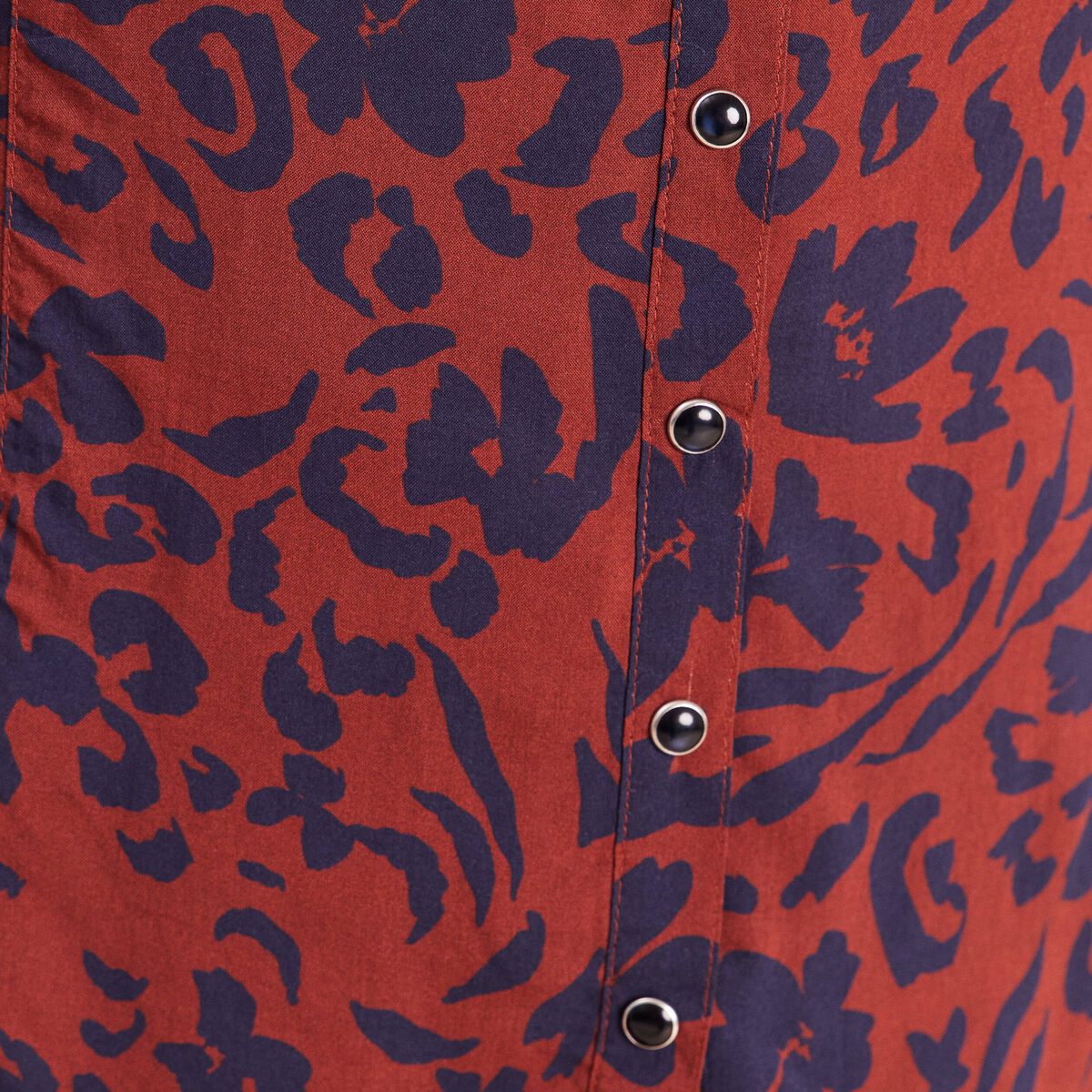 Chemise cintr&eacute;e manches longues bleu femme