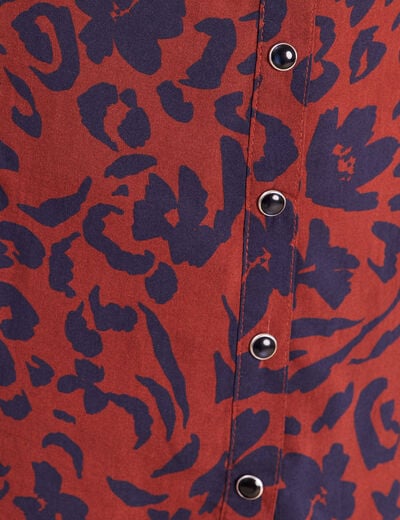 Chemise cintr&eacute;e manches longues bleu femme