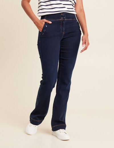 Jean bootcut taille haute denim brut femme