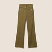 Pantalon coupe bootcut &agrave; pont vert olive femme