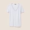 T-shirt manches courtes col en V bleu clair femme
