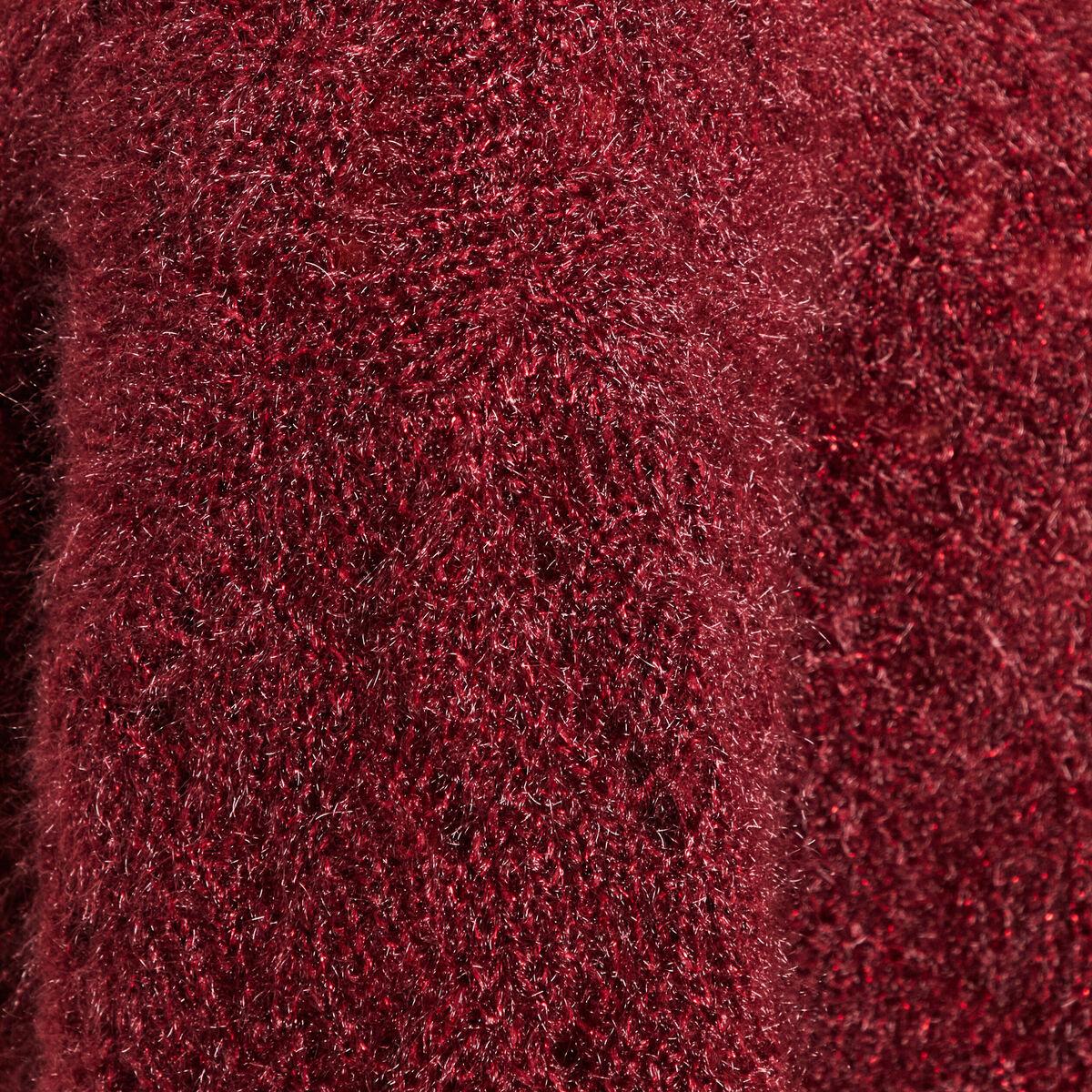 Pull manches longues ajour&eacute; bordeaux femme