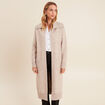 Gilet manches longues avec poches creme femme