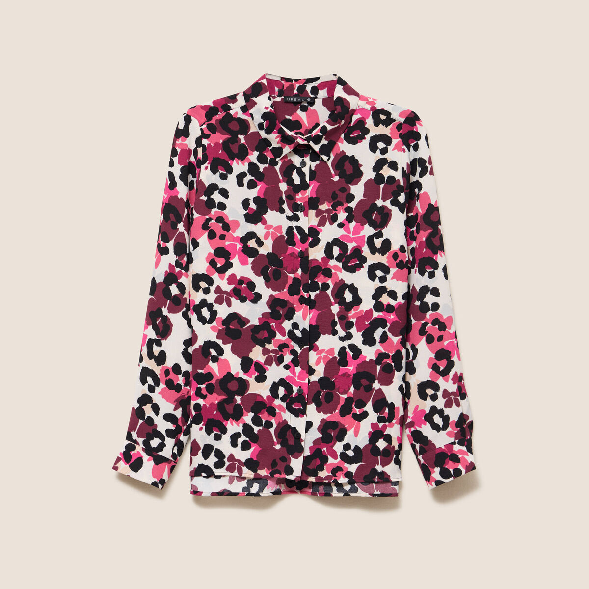 Chemise manches longues bordeaux femme