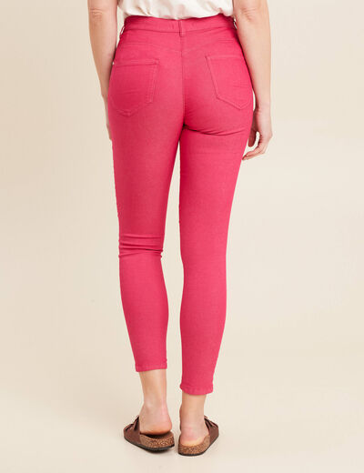 Pantalon léger taille standard 7/8ème rose fushia femme