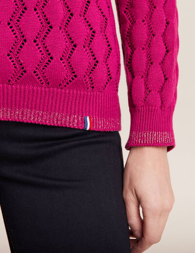 Pull confectionné en France rose fushia femme