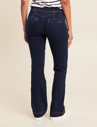 Jean bootcut taille haute denim brut femme