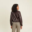 Veste doubl&eacute;e marron fonc&eacute; femme