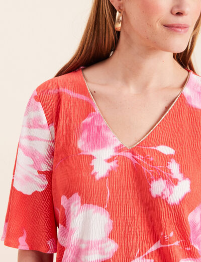 Blouse manches courtes rouge femme